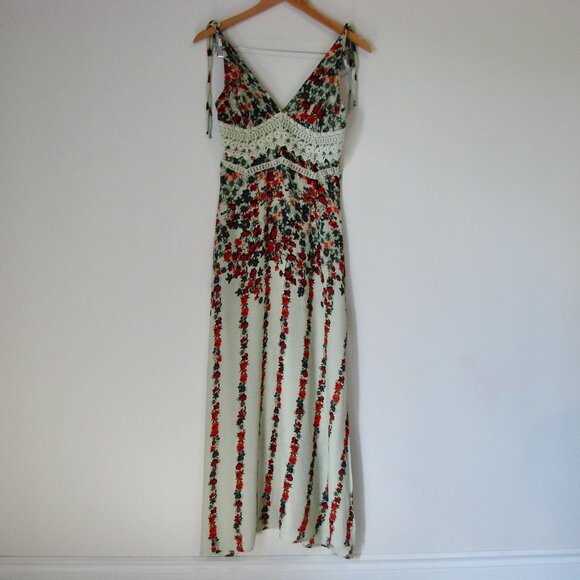 Free People Claire Floral Boho Maxi Slip Dress Sleeveless Crochet Lace NEW XS - Picture 4 of 15